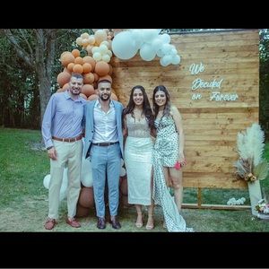 The dress was worn only once and is in good condition